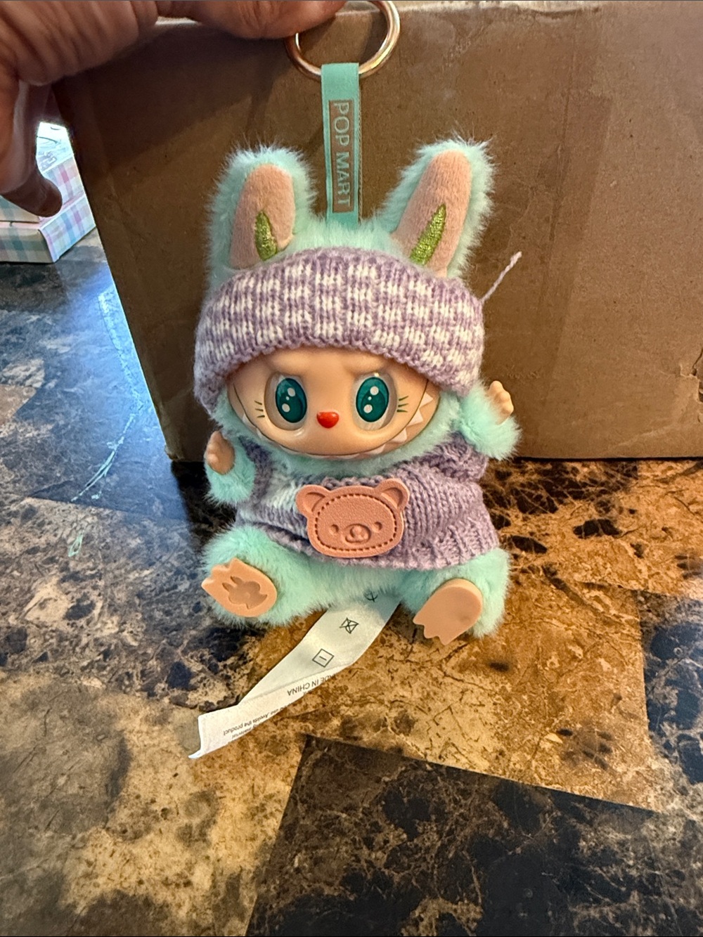 Pop Mart Plush Bunny Keychain in Mint Green & Lavender